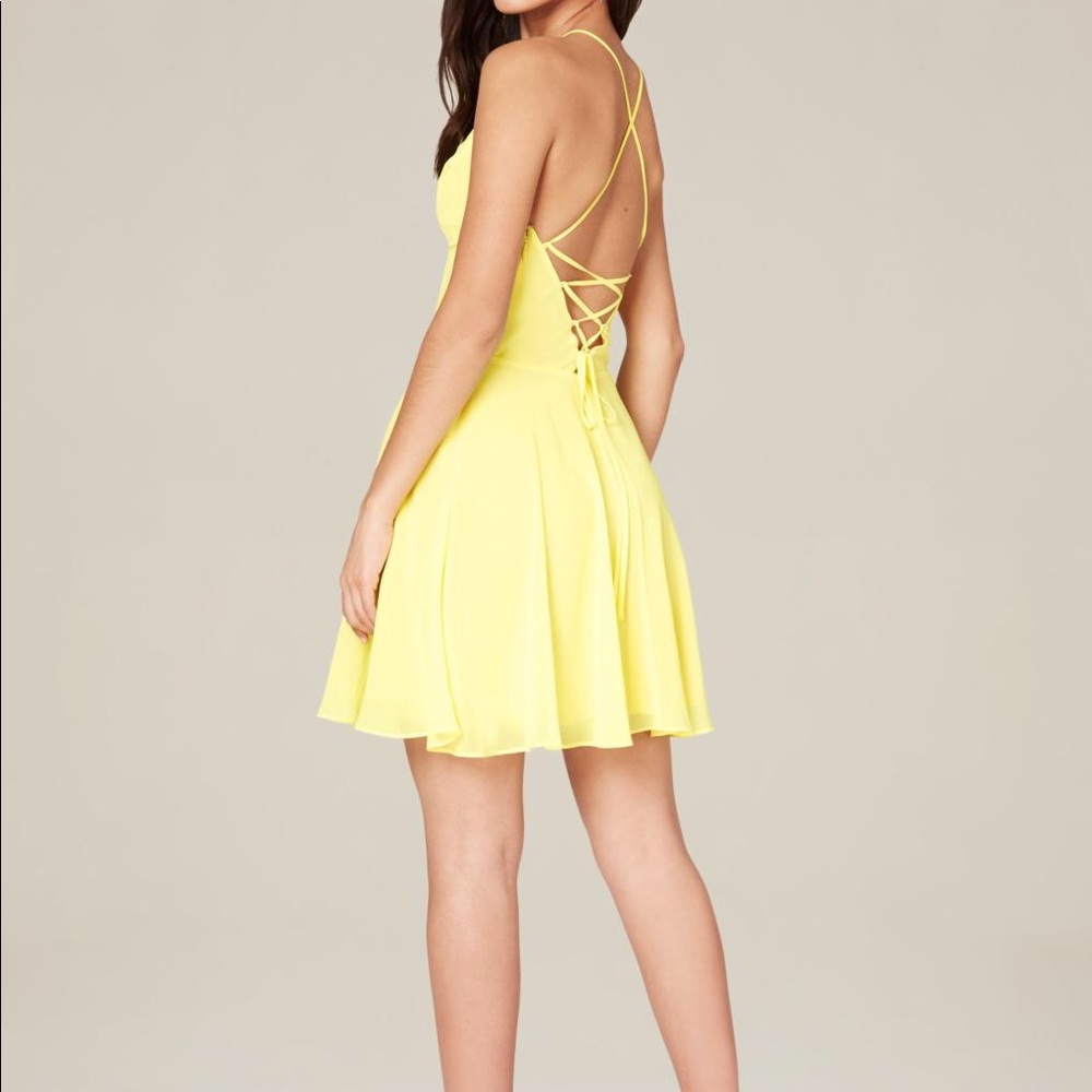 Bebe skater skirt back lace up dress